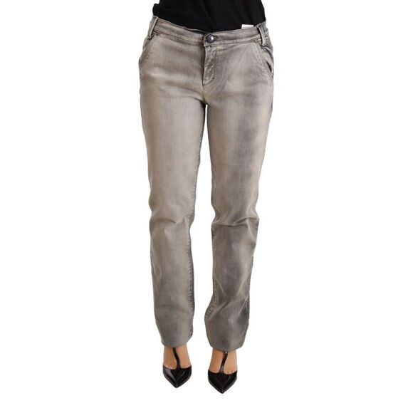 Ermanno Scervino Grey Denim Straight Leg Pants Women Gray Jeans & Pants - Picture 1 of 3